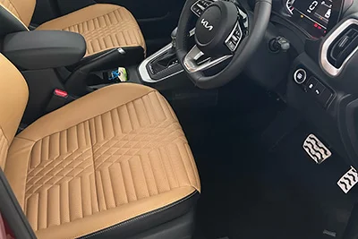 kia sonet tan leather interior